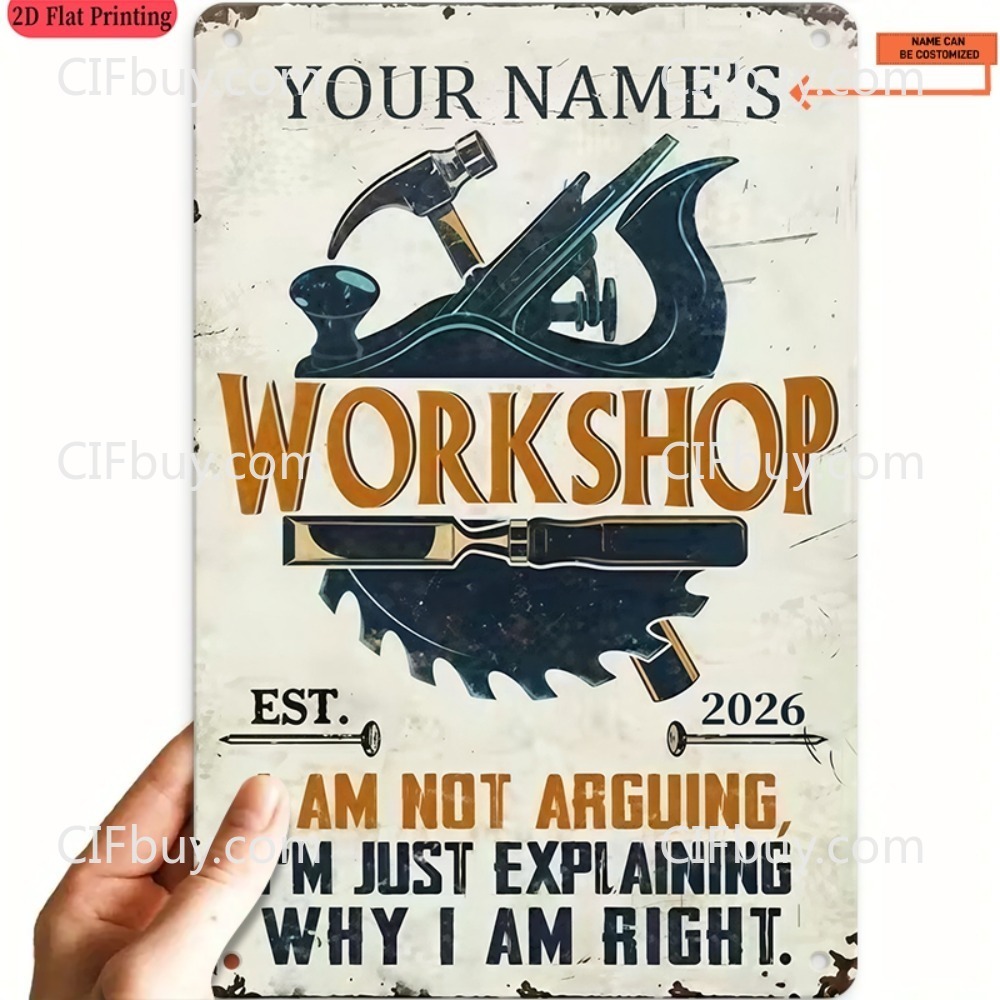 Insegna in Metallo Personalizz - Workshop Tools Name recensione e prezzo