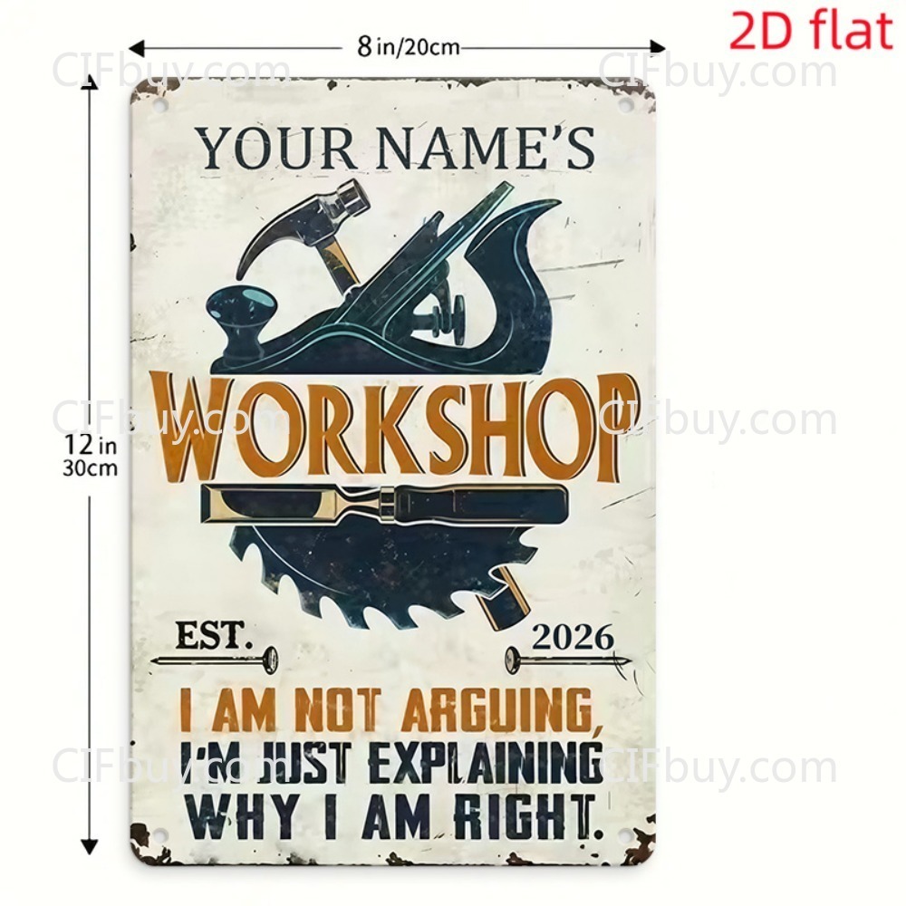 Insegna in Metallo Personalizz - Workshop Tools Name recensione e prezzo